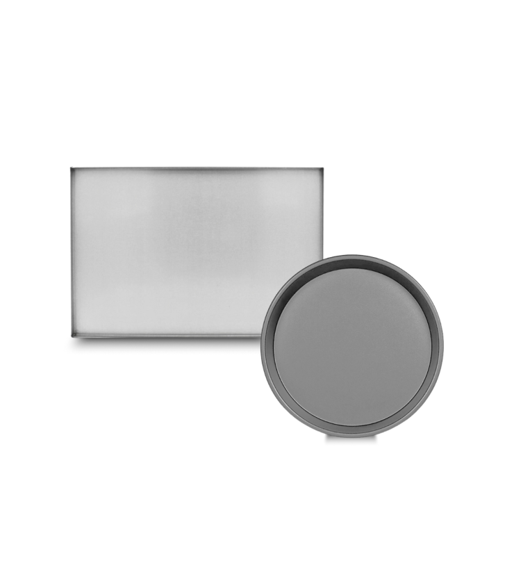 Pizzableche - Aluminium, Stahl, rund oder rechteckig